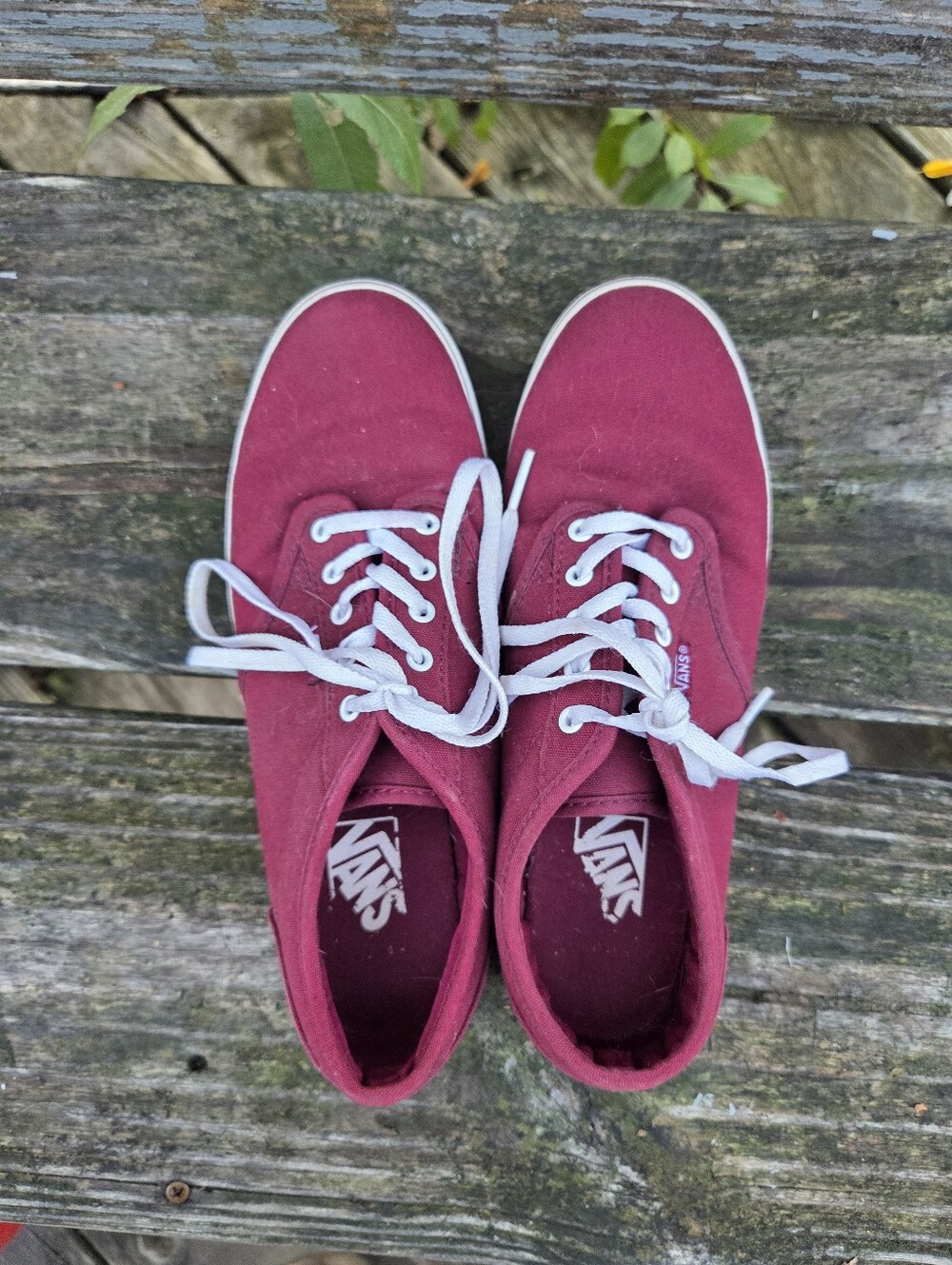 Vans Off the Wall Lace Up Sneakers Burgundy Women's Size 7.5 Canvas Tennis Shoes